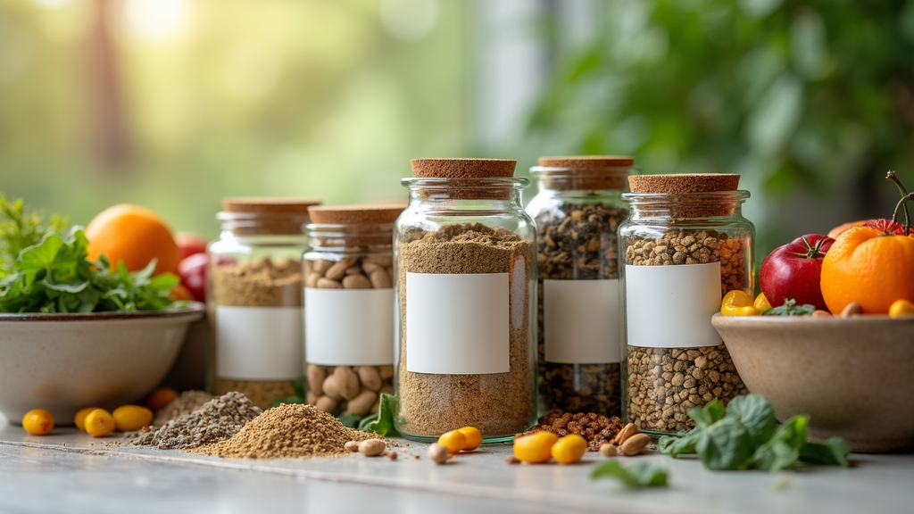 Healthy lifestyle for skin with herbal tea, colorful fruits, and fresh vegetables