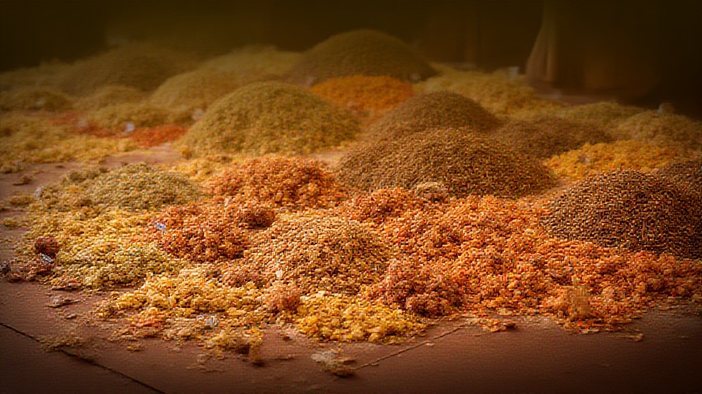 Assorted dried herbs on a wooden surface with labels